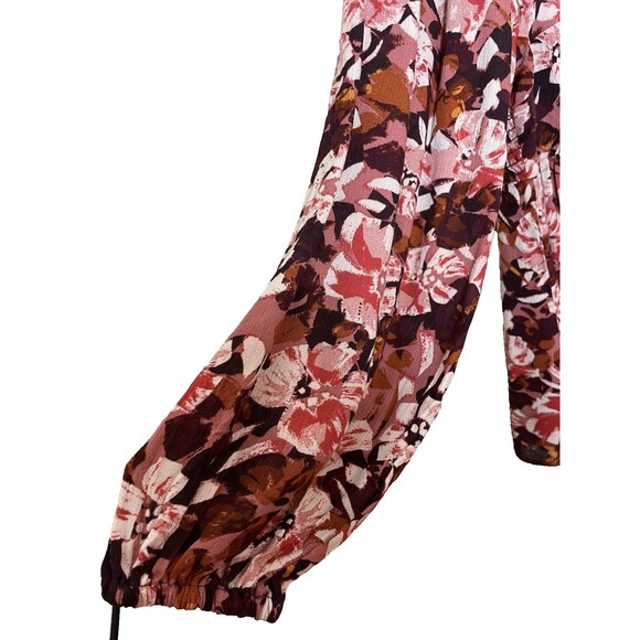 NWT Gilli Women's Multi-Color Floral Long Sleeve Blouse Smocked Back Size 1X - Picture 7 of 9